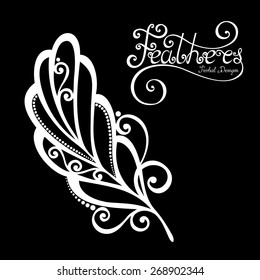 Vector Peerless Decorative Feather, Tribal design, Tattoo