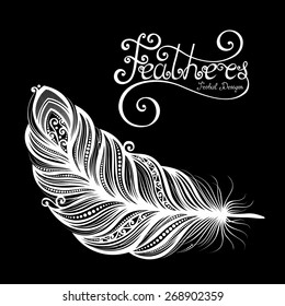 Vector Peerless Decorative Feather, Tribal design, Tattoo