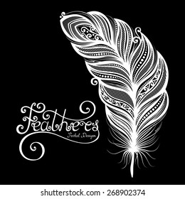 Vector Peerless Decorative Feather, Tribal design, Tattoo