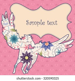 Vector pegasus vintage background with banner