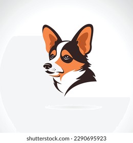 Vector of a pembroke welsh corgi dog head design on white background. Easy editable layered vector illustration. Pets. Animals. 