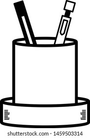 Vector pen case to show the place icon of the stationery