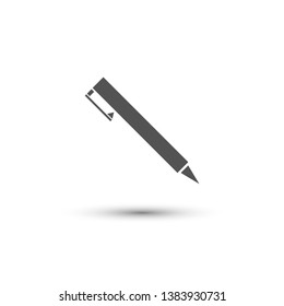 Vector pen icon. Draw tool, office suppliers symbol. For design, advertising banner