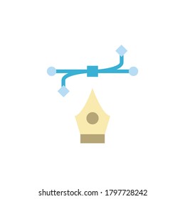 Vector pen icon. Simple color vector elements of architecture icons for ui and ux, website or mobile application