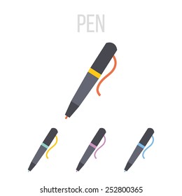 Vector pen icons. 