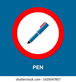 vector pen illustration isolated, art icon. office element