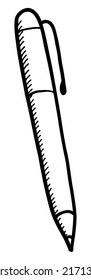 VECTOR PEN ISOLATED ON A WHITE BACKGROUND. DOODLE DRAWING BY HAND