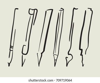 Vector Pen, pencil, marker, brush