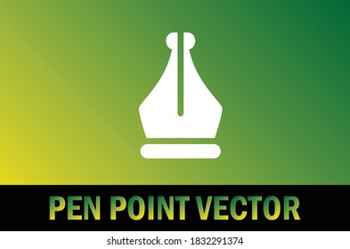 Vector del icono del punto de la pluma aislado en el fondo del degradado. Para el diseñador.