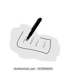 Vektor-Stift mit Schreibpapier. sehr geeignet als Web-Icon oder andere.