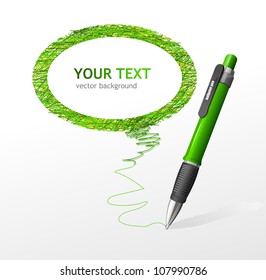 Vector pen speech bubble