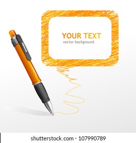 Vector pen speech bubble