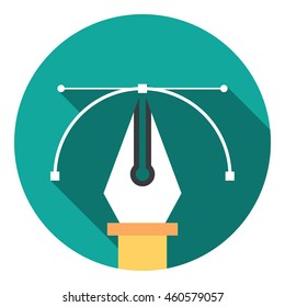 Vector Pen Tool Flat Style Design Icon