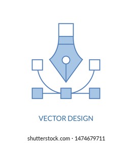 Vector pen tool. Graphic design icon. Design Creation Process