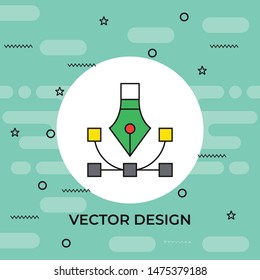 Vector pen tool. Graphic design icon. Design Creation Process
