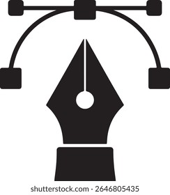 Vector Pen Tool Icon Black and White Graphic Design Symbol for Digital Art and Illustration