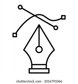 Diseño de icono de contorno de la herramienta Pluma vectorial
