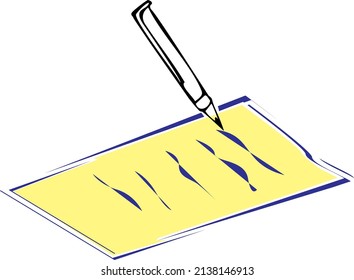 vector pen writing on paper