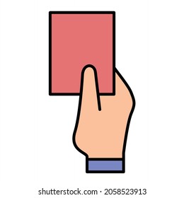 Vector Penalty Card Filled Outline Icon Design
