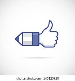 Vector Pencil Art Education Like Symbol, Icon or Logo Template. 