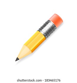 Vector pencil black and yellow color, isolated on white background