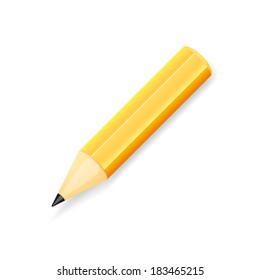 Vector pencil black and yellow color, isolated on white background