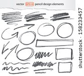 vector pencil design elements - color can be changed by one click