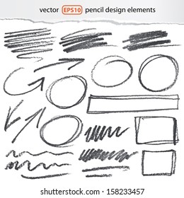 vector pencil design elements - color can be changed by one click