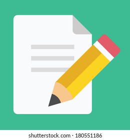 Vector Pencil and Document Icon