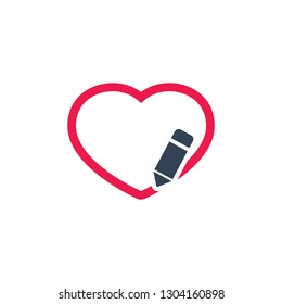 Vector Pencil drawing heart icon