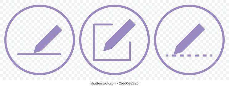 Vector Pencil and Edit Icons – Outline and Filled Style on Transparent Background. EPS 10.