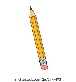 Vector de un lápiz con un borrador