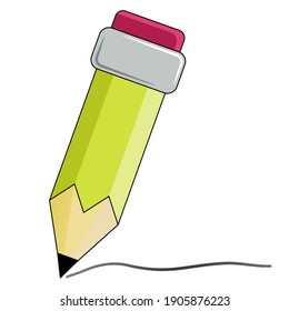 Vektorgrafik: Stift mit Raserende und einer Linine, die scheinbar vom Stift gezogen wird