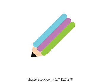 Icono plano del lápiz vectorial. Educación, ciencia, negocios.