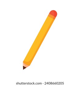Vector pencil flat icon education element on white background.