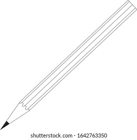 vector pencil icon black and withe line art