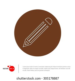 Vector Pencil Icon - Flat pictogram illustration