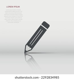 Vector pencil icon in flat style. Pen sign illustration pictogram. Pencil business concept.