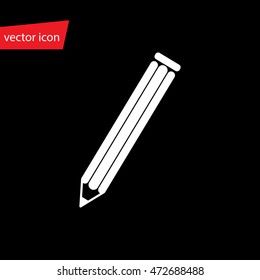 Vector pencil icon in flat style