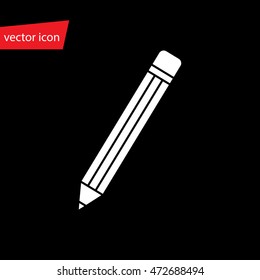 Vector pencil icon in flat style