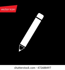 Vector pencil icon in flat style