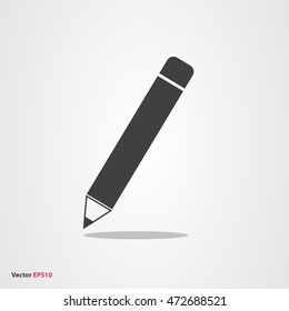 Vector pencil icon in flat style
