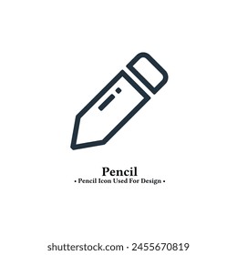 Vector pencil icon isolated on white background.  pencil, writing, edit, stationery symbol for web and mobile apps.