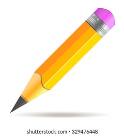 Vector pencil. Icon. Isolation over white background.