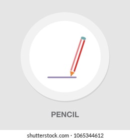 Vector Pencil Icon, Office Equipment Illustration - Education Tool, Draw Object