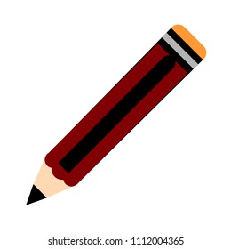 Vector Pencil Icon, Office Equipment Illustration - Education Tool, Draw Object