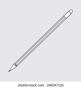 Vector Pencil Icon on a grey background