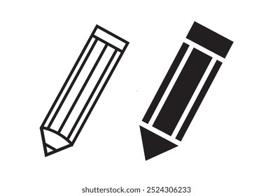 Vector pencil icon set isolated on white background.