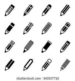 Vector Pencil icon set on white background