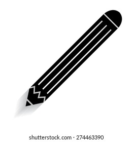 Vector Pencil Icon with shadow 